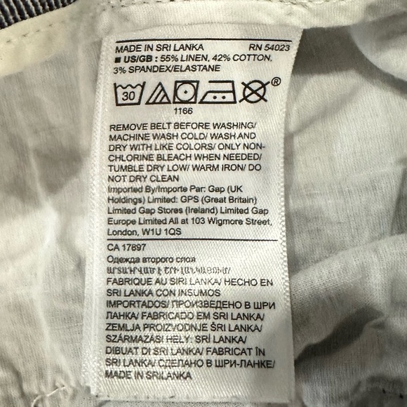 BANANA REPUBLIC HIGH-RISE WIDE-LEG LINEN-COTTON PAPERBAG PANT IN NAVY, EUC! - Picture 6 of 6